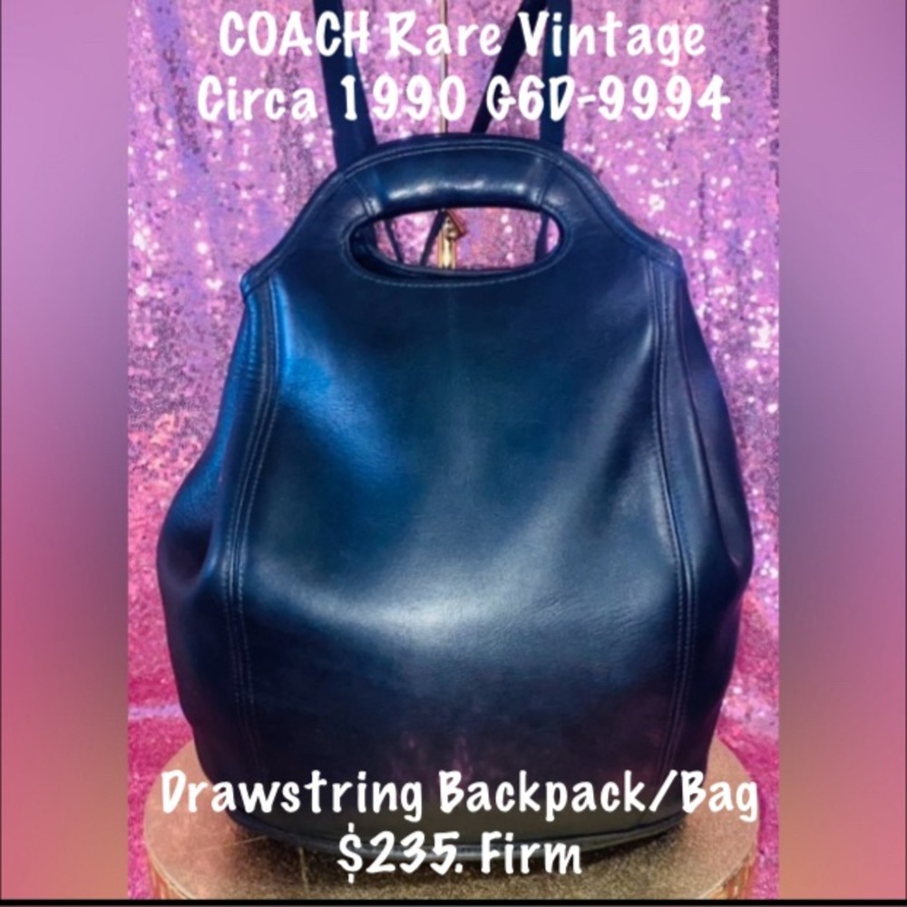 COACH G6D-9994 Vintage Black Rare Backpack/Bag, Circa 1990's